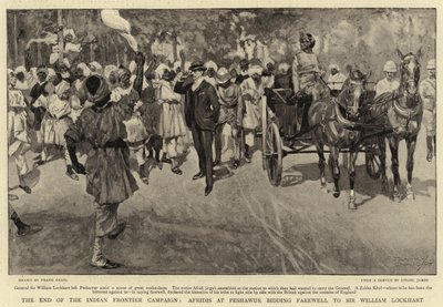 Das Ende der indischen Grenzkampagne, Afridis in Peshawur verabschieden sich von Sir William Lockhart von Frank Craig